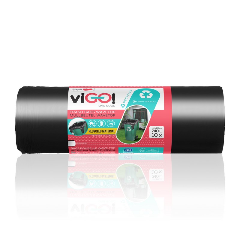 pytle na odpad LDPE 40µ 240l. 10 ks. s ušima