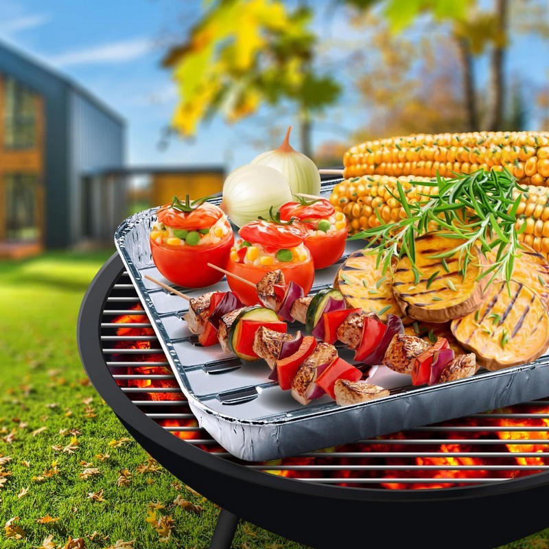 Tácek Alu. pro GRILOVAMÍ BARBECUE 340x220x23 mm. 5ks.